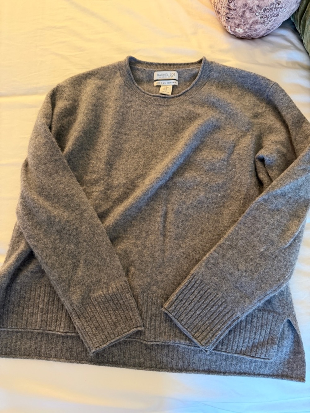 Rachel Zoe Cashmere Crewneck Sweater in Heather Gray